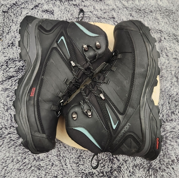 Salomon X Ultra Mid Winter CS WP Boots Women's Size 7.5 Black Waterproof Hiking - Picture 6 of 9